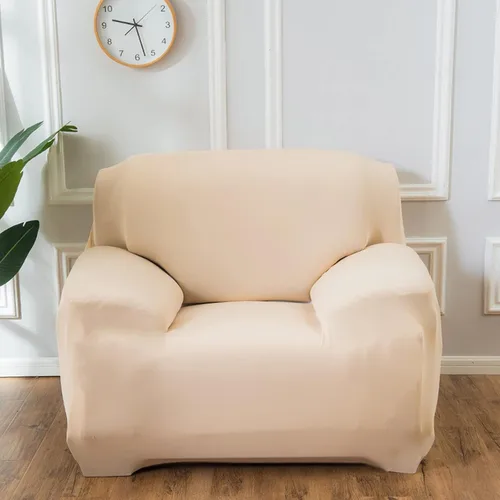 Miniatura 4 de Daesar Funda de sofá elástica y suave, funda de sofá individual de color sólido para sofás, beige (poliéster de 1 plaza)