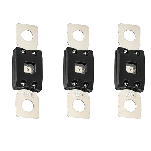 Miniatura 10 de GLOSO Portafusible Mega atornillado con cubierta negra (fusible no incluido) Perno M8 Clasificación de 500 amperios