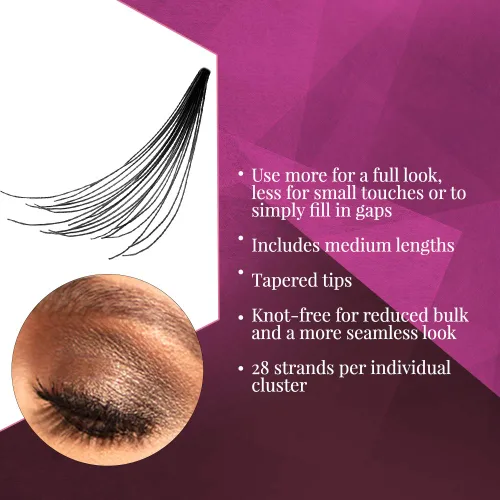Miniatura 4 de Ardell Pestañas individuales dobles – negro medio, extensiones de pestañas en racimo, extensiones de pestañas sin nudos, extensiones de pestañas