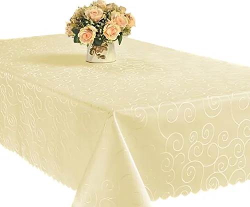 Miniatura 12 de Mantel EcoSol Designs de microfibra, con estampado de damascos, resistente a las arrugas y las manchas