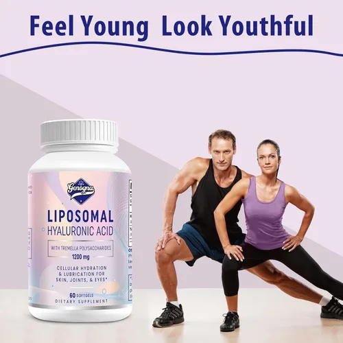 Miniatura 4 de Suplementos de ácido hialurónico liposomal de 1000 mg de alto biodisponibles cápsulas de ácido hialurónico dietético con polisacáridos de tremella