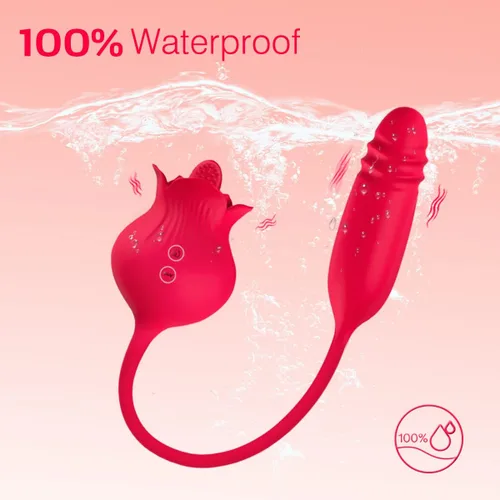 Miniatura 4 de Vibrador Juguete Rosa para Mujer, Vibrador de Lengua Clitoral Juguetes Sexuales con 10 Modos de Velocidad, Consolador Punto-G Masajeador de Pezón