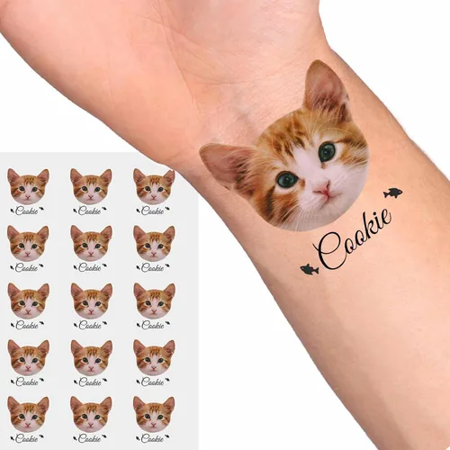 YESCUSTOM Tatuajes temporales personalizados con foto, tatuaje facial personalizado con logotipo para adultos, parejas, mujeres, hombres, tatuajes