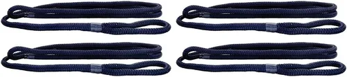 Miniatura 18 de Extreme Max 3006.2168 BoatTector Premium Línea de Guardabarros de Nailon de Doble Trenza Paquete de Valor de 2 - 3/8" x 6', Negro