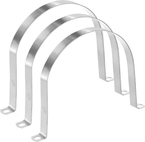 Miniatura 17 de M METERXITY Paquete de 3 abrazaderas de conducto, correa rígida de acero inoxidable 304 de 3-1/2 pulgadas M89 U con 2 agujeros