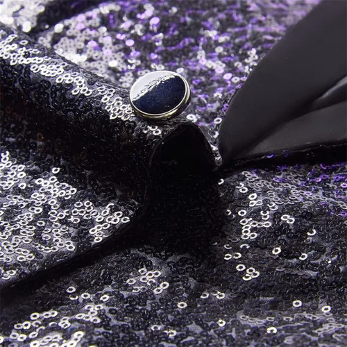 Miniatura 3 de DGHM-JLMY Traje gradual de cantante para hombre, para uso diario, boda, fiesta de graduación, lentejuelas, chaqueta brillante para club nocturno