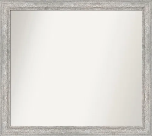 Miniatura 403 de Amanti Art Espejo de baño plateado para sobre fregadero, 23 x 23 pulgadas, espejo cuadrado plateado en ángulo, marco de madera moderno medio, se