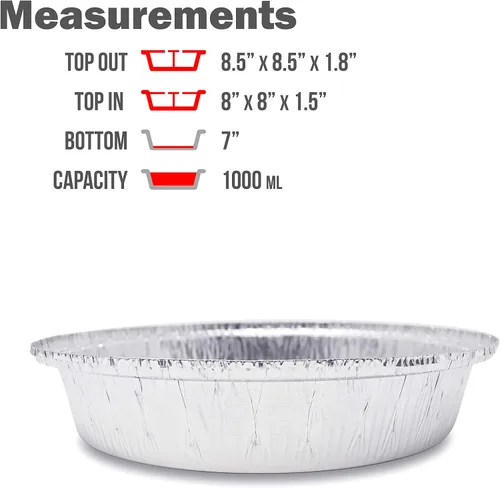 Miniatura 3 de Paquete de 40 sartenes redondas de aluminio prémium de 8 pulgadas con tapas de cúpula de plástico, lata de aluminio desechable resistente para asar