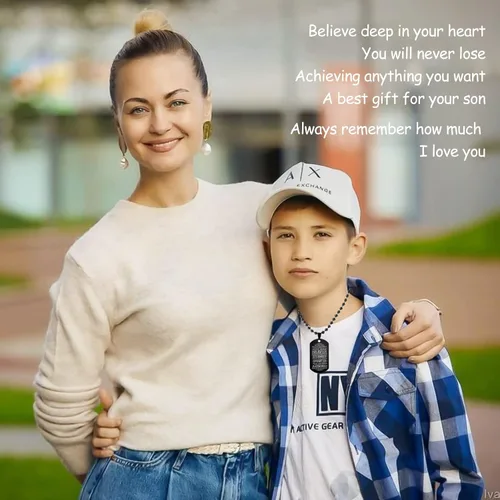 Miniatura 6 de CaleesLLC Collar militar negro con texto en inglés To My Son I Want You To Believe, juego de 2 unidades, Metal