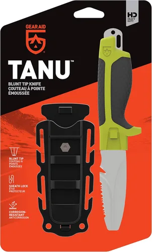 Miniatura 2 de GEAR AID Tanu - Cuchillo de buceo y rescate con funda, hoja de punta roma de 3 pulgadas Nav Verde