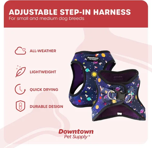 Miniatura 3 de Downtown Pet Supply Arnés para perro Step-in – Sin tirones, malla acolchada ajustable con ribete reflectante, correa de hebilla segura – Arnés