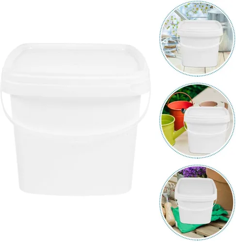 Miniatura 4 de PRETYZOOM Cubo cuadrado con tapa Contenedor de camping Cubo al aire libre Reutilizable Contenedor de almacenamiento de agua 3l Capacidad
