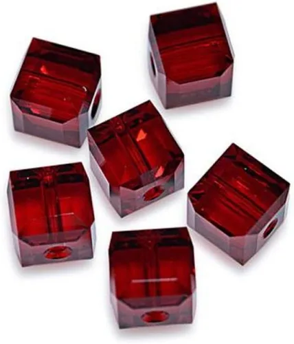 Miniatura 19 de 50 piezas Adabele cuentas austriacas de 6 mm de cristal facetado en cubo amatista sueltas, compatibles con cristales Swarovski Preciosa 5601 SSC611