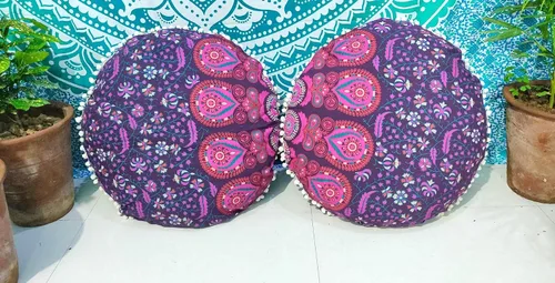 Miniatura 9 de CRAFT KALA Funda de cojín con diseño de mandala, funda de cojín para asiento, hippie, decorativo, bohemio, otomano, de algodón, indio, para sala