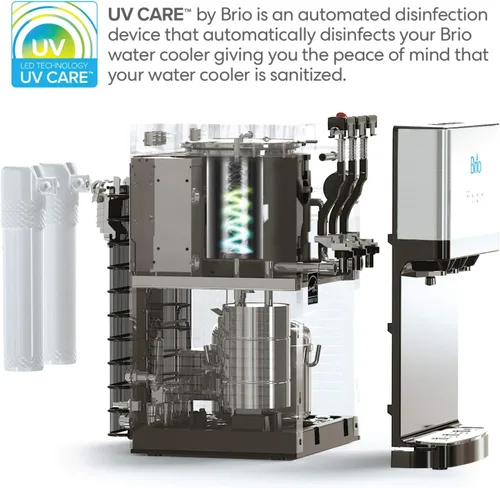 Miniatura 9 de Brio Dispensador de agua con refrigerador sin botella, de limpieza automática, sobre encimera, con filtración - Agua caliente, fría y a temperatura