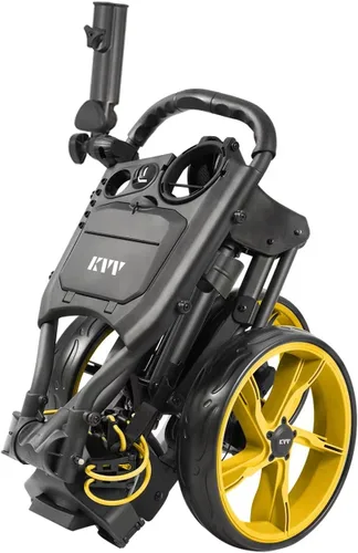 Miniatura 9 de KVV Carrito de empuje de golf de 3 ruedas ultra ligero tamaño plegable más pequeño, soporte para tarjeta de puntuación de nueva versión Gris