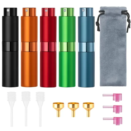 Miniatura 15 de Tekson Atomizador de perfume de viaje de 0.3 fl oz, recargable, mini botella de spray de colonia vacía, pequeño rociador portátil para después