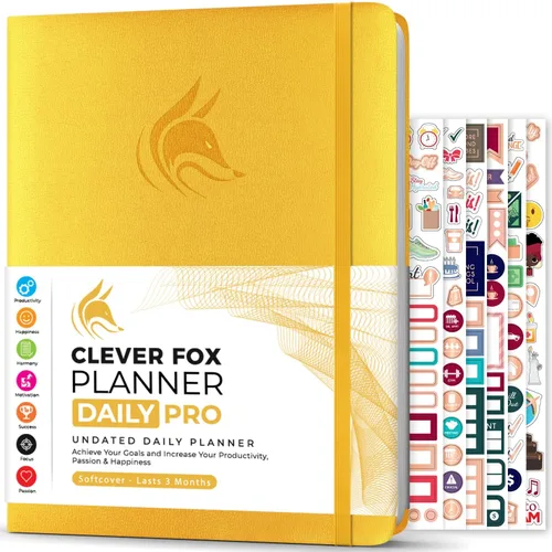 Miniatura 20 de Clever Fox Agenda Daily PRO – Agenda diaria de 8.5 x 11 pulgadas tamaño A4 y diario de gratitud para aumentar la productividad, gestión del tiempo