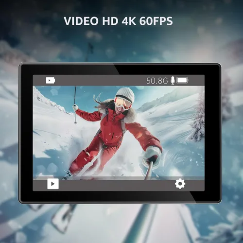 Miniatura 2 de ODDV Cámara de acción 4K60FPS de 30MP con LCD frontal y pantallas traseras táctiles, cámara subacuática con zoom 5X, cámara impermeable de 132 pies