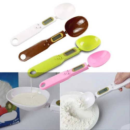 Miniatura 7 de Báscula electrónica de cuchara de alimentos de 17.64 oz/0.00 oz con peso para gramos y onzas, báscula digital de cocina con mango y boquilla