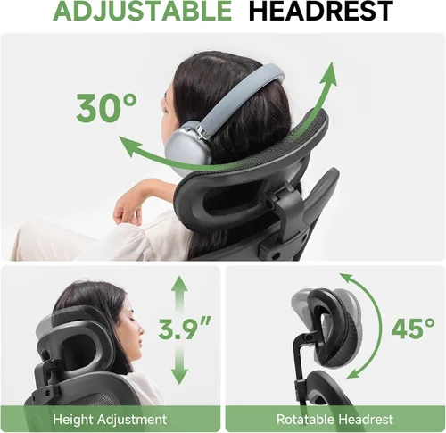 Miniatura 6 de GTPLAYER Silla de oficina, silla de escritorio ergonómica para el hogar con malla de respaldo alto, sillas de escritorio de malla para computadora