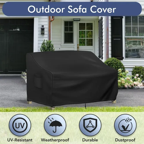 Miniatura 5 de Richwon Funda para Sofá de Exterior Impermeable, Funda para Sofá de Exterior de 3 Plazas, Fundas para Muebles de Patio con Respiradero y Asas, 70A x