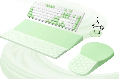 Miniatura 16 de Ospelelf Almohadilla Ergonómica para Mouse y Soporte con Reposamuñecas para Teclado, Comodidad de Espuma Viscoelástica, Alivio del Dolor para Flores