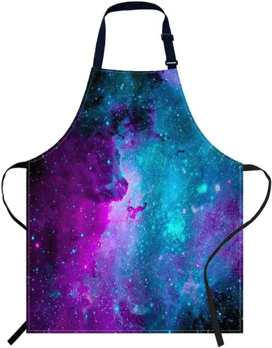 Miniatura 10 de oFloral Delantal con peto de elementos blancos y negros con cuello ajustable para hombres y mujeres, adecuado para el hogar, cocina, camarera, chef