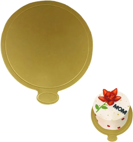 Miniatura 10 de 100 mini tablas para tartas de 5.12 x 1.57 pulgadas, juego de cartón rectangular dorado de barra larga, base para cupcakes, bandeja para exhibidores