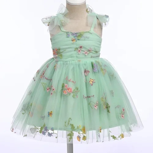 Miniatura 2 de Vestido tutú de verano para niñas pequeñas, sin espalda, vestido de princesa para fiesta de cumpleaños, lentejuelas, con volantes, tul con lazo