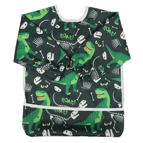Miniatura 17 de Babero de bebé manga camisa con bolsillo 1-3 años pintura para niñas (Flamingo Cactus)