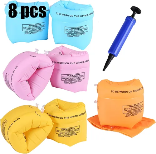 Miniatura 8 de Flotadores de brazo inflables para natación, mangas flotantes, anillos de natación (4-6-8 piezas)