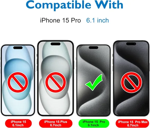 Miniatura 3 de Mothca Protector de pantalla de vidrio mate para iPhone 15 Pro (6.1 pulgadas), película transparente de vidrio templado antirreflejos y antihuellas