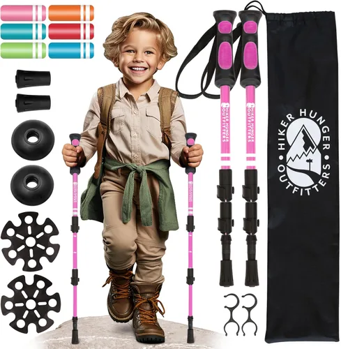 Miniatura 12 de Kids Hiking Poles by USA Brand - Lightweight Collapsible Kids Walking Stick w/Quick Adjustable Flip Locks