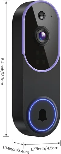 Miniatura 9 de Cámaras de timbre de video inalámbrico 1080P con detección humana AI y alertas de detección de movimiento, audio bidireccional