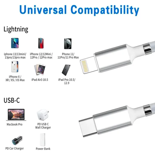 Miniatura 7 de AICase Cable magnético tipo C a Lightning para iPhone, tipo C, súper organizado, carga magnética, nano datos, compatible con iPhone