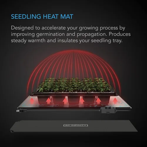 Miniatura 2 de AC Infinity SUNCORE S3 - Alfombrilla impermeable para plántulas con controlador de calor de 10 x 20.75 pulgadas, almohadilla térmica