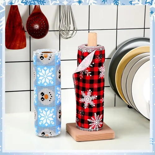 Miniatura 6 de Redbaker 50 piezas de toallas de papel reutilizables, paños de algodón reutilizables sin papel, toallas de papel absorbentes lavables para inodoro