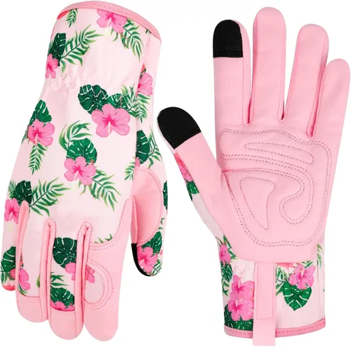 Miniatura 29 de Guantes de Jardinería de Cuero MERTURN para Mujeres, Guantes de Jardín a Prueba de Espinas, Guantes de Trabajo Compatibles con Pantalla Táctil, Azul