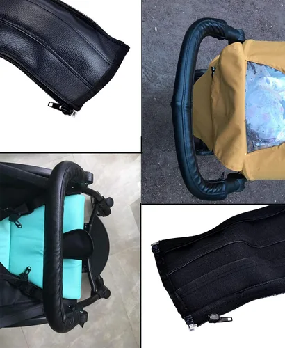 Miniatura 4 de Funda universal para manillar de cochecito – Funda de piel sintética para cochecitos de bebé, a prueba de polvo y agarre protector para cochecitos