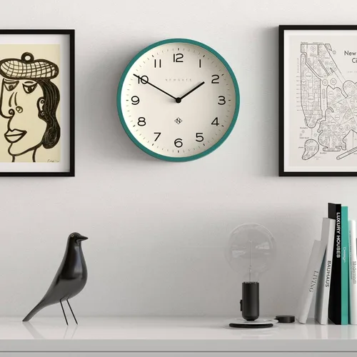 Miniatura 2 de NEWGATE® Reloj de pared con eco número cuatro, reloj redondo moderno, 11.8 in, color verde edén, números fáciles de leer, ideal para cocina, sala