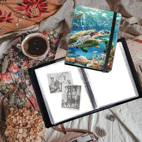 Miniatura 5 de Lindos álbumes de fotos de 4x6 pulgadas con 60 bolsillos y capacidad para 120 fotos con fuerte banda elástica, libres de ácido, a prueba de humedad
