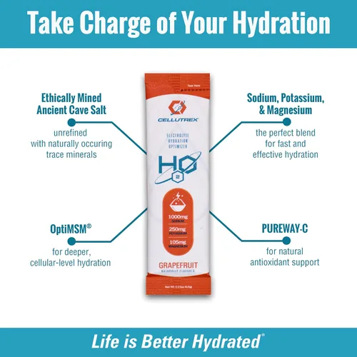 Miniatura 4 de Cellutrex® H2O Electrolytes - Pomelo Mezcla de bebida en polvo de electrolitos sin azúcar Sal natural, electrolitos sin OMG para entrenamientos