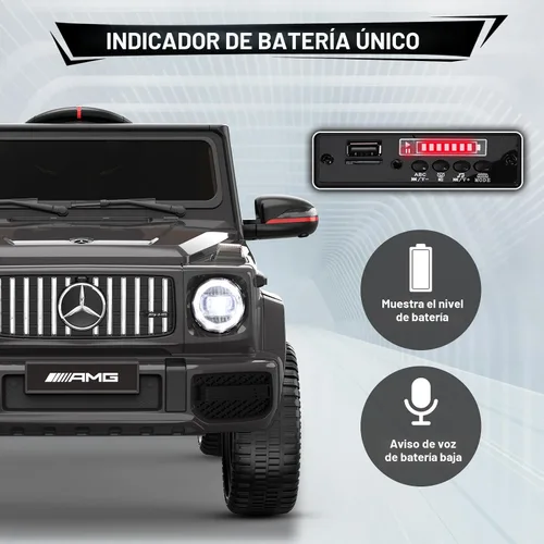 Miniatura 7 de ANPABO Auto de juguete Mercedes-Benz G63 con licencia, para niños, 12 V, con control remoto para padres, aviso de batería baja, faro delantero LED