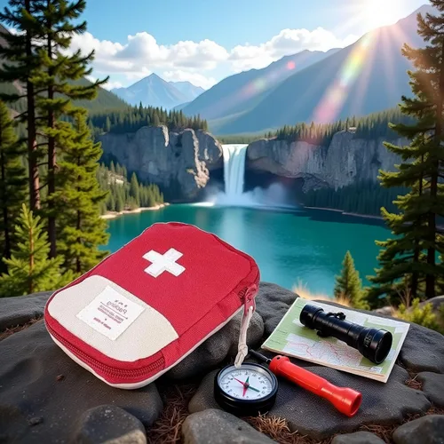 Miniatura 2 de Mini kit de primeros auxilios portátil rojo, para acampar al aire libre, supervivencia familiar, kit de primeros auxilios con patrón de cruz