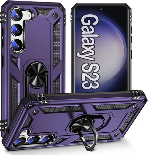Miniatura 20 de Funda protectora diseñada para Galaxy S23 con soporte, a prueba de caídas militares, a prueba de golpes, a prueba de polvo, para Samsung S23, rosa