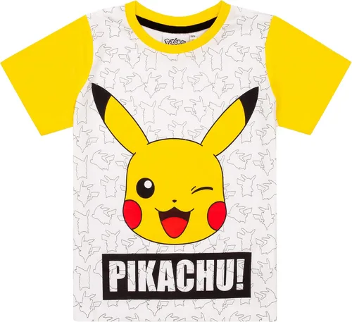 Miniatura 5 de Pokemon Pikachu Cara Gris Amarillo Niños Niños Pijamas Conjunto de Ropa de Dormir