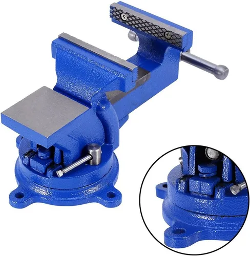 Miniatura 4 de Tornillo de banco de mandíbula de 4 pulgadas, multiusos, tornillo de banco resistente de 360 grados, 3.937 in, mecánico de mandíbula, taller