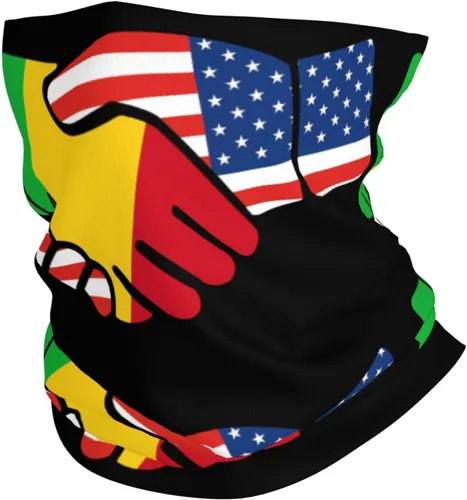 Neck Gaiter Mali Malian American Flag USA Handshake Face Cover Scarf Uv Sun Protection Balaclava Head Mask for Men Women Fishing Mask Hiking Cycling