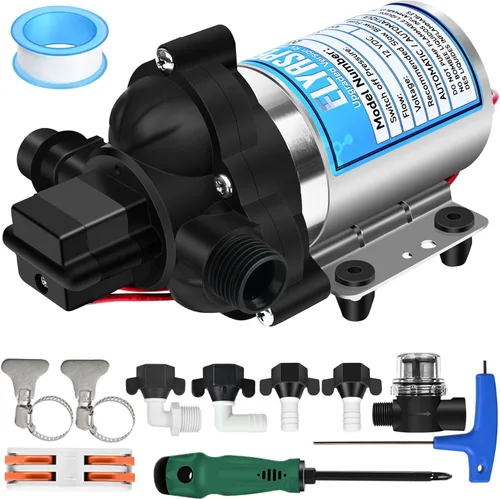 Miniatura 10 de 2025 mejorada 2088-422-144 bomba de agua dulce para RV, bomba de agua de diafragma autocebante de 12 V 3.3 GPM, 45 PSI, incluye interruptor